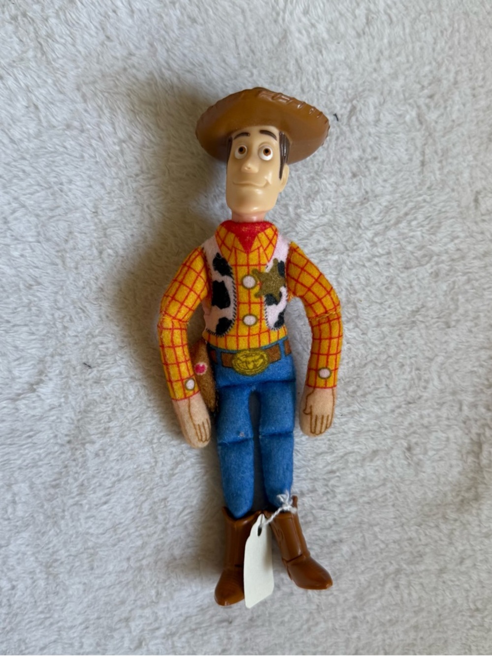 Toy story woody Cowboy Figure in Yellow Plaid Shirt and Blue Pants disney